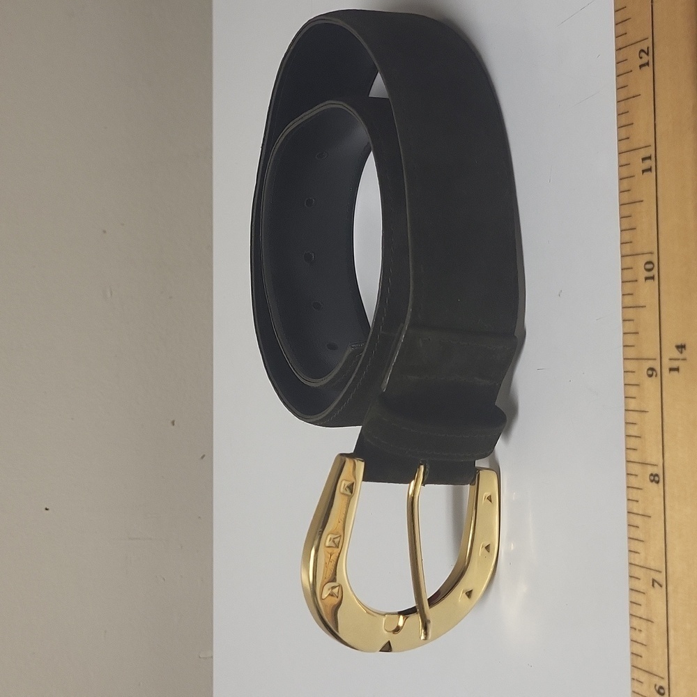 ✨️Host pick✨️Vintage Danier Genuine Leather  green suede with black lining  Belt - Picture 14 of 14